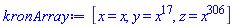 [x = x, y = x^17, z = x^306]