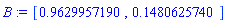 [.9629957190, .1480625740]