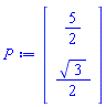Vector(2, {(1) = 5/2, (2) = (1/2)*sqrt(3)})
