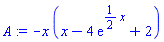 -x*(x-4*exp((1/2)*x)+2)