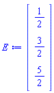 Vector(3, {(1) = 1/2, (2) = 3/2, (3) = 5/2})