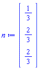 Vector(3, {(1) = 1/3, (2) = 2/3, (3) = 2/3})
