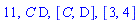 11, C*D, [C, D], [3, 4]