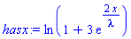 ln(1+3*exp(2*x/lambda))