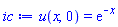 u(x, 0) = exp(-x)