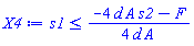 s1 <= (1/4)*(-4*A*d*s2-F)/(d*A)