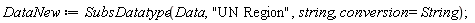 DataNew := SubsDatatype(Data, "UN Region", string, conversion = String)