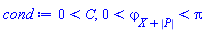 0 < C, 0 < varphi[X+abs(P)] and varphi[X+abs(P)] < Pi