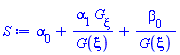 alpha[0]+alpha[1]*(diff(G(xi), xi))/G(xi)+beta[0]/G(xi)