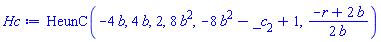 HeunC(-4*b, 4*b, 2, 8*b^2, -8*b^2-_c[2]+1, (1/2)*(-r+2*b)/b)