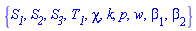 {S__1, S__2, S__3, T__1, chi, k, p, w, beta[1], beta[2]}