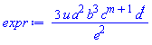 3*u*a^2*b^3*c^(m+1)*d^t/e^2