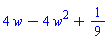 4*w-4*w^2+1/9