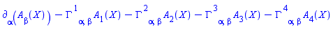 Physics:-d_[alpha](A[beta](X), [X])-Physics:-Christoffel[`~1`, alpha, beta]*A[1](X)-Physics:-Christoffel[`~2`, alpha, beta]*A[2](X)-Physics:-Christoffel[`~3`, alpha, beta]*A[3](X)-Physics:-Christoffel[`~4`, alpha, beta]*A[4](X)