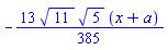 -(13/385)*11^(1/2)*5^(1/2)*(x+a)