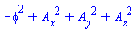 -phi(X)^2+A[x](X)^2+A[y](X)^2+A[z](X)^2