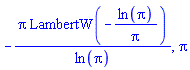 -Pi*LambertW(-ln(Pi)/Pi)/ln(Pi), Pi