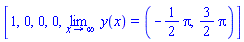 [1, 0, 0, 0, limit(y(x), x = infinity) = (-(1/2)*Pi, (3/2)*Pi)]