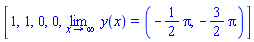 [1, 1, 0, 0, limit(y(x), x = infinity) = (-(1/2)*Pi, -(3/2)*Pi)]