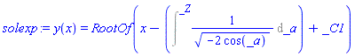 y(x) = RootOf(x-Intat(1/(-2*cos(_a))^(1/2), _a = _Z)+_C1)