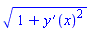 (1+(diff(y(x), x))^2)^(1/2)