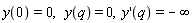 y(0) = 0, y(q) = 0, (D(y))(q) = -infinity