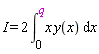 I = 2*(int(x*y(x), x = 0 .. q))