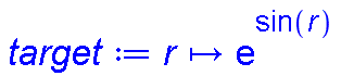 proc (r) options operator, arrow; exp(sin(r)) end proc