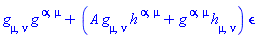 Physics:-g_[mu, nu]*Physics:-g_[`~alpha`, `~mu`]+(A*Physics:-g_[mu, nu]*h[`~alpha`, `~mu`]+Physics:-g_[`~alpha`, `~mu`]*h[mu, nu])*epsilon