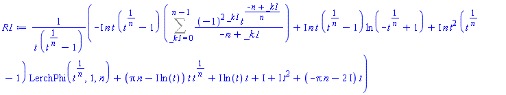 (-I*n*t*(t^(1/n)-1)*(Sum((-1)^(2*_k1)*t^((-n+_k1)/n)/(-n+_k1), _k1 = 0 .. n-1))+I*n*t*(t^(1/n)-1)*ln(-t^(1/n)+1)+I*n*t^2*(t^(1/n)-1)*LerchPhi(t^(1/n), 1, n)+(Pi*n-I*ln(t))*t*t^(1/n)+I*ln(t)*t+I+I*t^2+(-Pi*n-2*I)*t)/(t*(t^(1/n)-1))