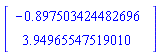 Vector[column]([[-.897503424482696], [3.94965547519010]])