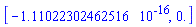 [HFloat(-1.1102230246251565e-16), HFloat(0.0)]