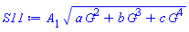 A[1]*(a*G(xi)^2+b*G(xi)^3+c*G(xi)^4)^(1/2)