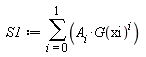 S1 := sum(A[i]*G(xi)^i, i = 0 .. 1)