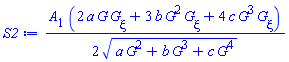 (1/2)*A[1]*(2*a*G(xi)*(diff(G(xi), xi))+3*b*G(xi)^2*(diff(G(xi), xi))+4*c*G(xi)^3*(diff(G(xi), xi)))/(a*G(xi)^2+b*G(xi)^3+c*G(xi)^4)^(1/2)