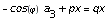 -cos(phi)*a[3] + px = qx