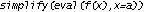 simplify(eval(f(x),x=a))