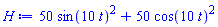 50*sin(10*t)^2+50*cos(10*t)^2