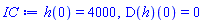 h(0) = 4000, (D(h))(0) = 0