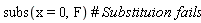 subs(x = 0, F)