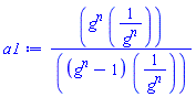 ``(g^n*``(1/g^n))/``((g^n-1)*``(1/g^n))