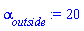 alpha[outside] := 20