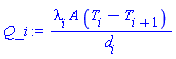 Q_i := lambda[i]*A*(T[i]-T[i+1])/d[i]