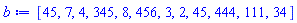 [45, 7, 4, 345, 8, 456, 3, 2, 45, 444, 111, 34]