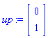 up := Vector(2, {(1) = 0, (2) = 1})