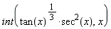 int(tan(x)^(1/3)*sec(x)^2, x)