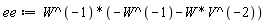 ee := (-1/W-W/V^2)/W