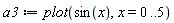 a3 := plot(sin(x), x = 0 .. 5)