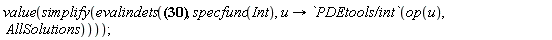 value(simplify(evalindets(u(x, t) = Int(f(tau1), tau1 = 0 .. 1)+Sum(2*(Int(f(tau1)*cos(n*Pi*tau1), tau1 = 0 .. 1))*cos(n*Pi*x)*exp(-Pi^2*n^2*t), n = 1 .. infinity)+Int(Int(g(x, tau1), x = 0 .. 1)+Sum(2*(Int(g(x, tau1)*cos(n1*Pi*x), x = 0 .. 1))*cos(n1*Pi*x)*exp(-Pi^2*n1^2*(t-tau1)), n1 = 1 .. infinity), tau1 = 0 .. t), specfunc(Int), proc (u) options operator, arrow; `PDEtools/int`(op(u), AllSolutions) end proc)))