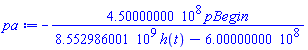 -450000000.*pBegin/(8552986001.*h(t)-600000000.)